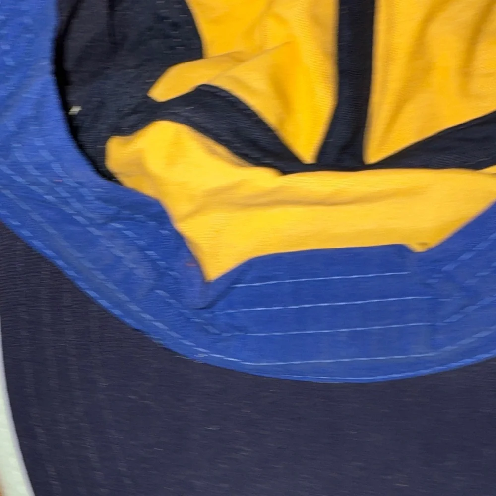 Chaps Ralph Lauren 90’s Y2K Yellow & Navy color block skater/biking hat - Picture 8 of 9